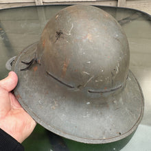 Load image into Gallery viewer, Original WW2 British Home Front Civillian Zuckerman Helmet &amp; Liner - 1941 Dated
