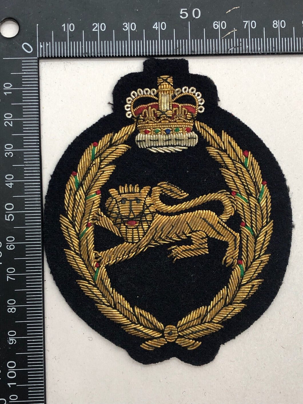 British Army Bullion Embroidered Blazer Badge - Kings Own Royal Border Regiment