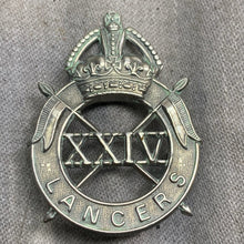 Load image into Gallery viewer, Original WW2 British Army 24th Lancers Cap Badge
