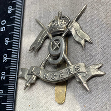 Load image into Gallery viewer, Original WW2 British Army 9th Queen&#39;s Royal Lancers Cap Badge
