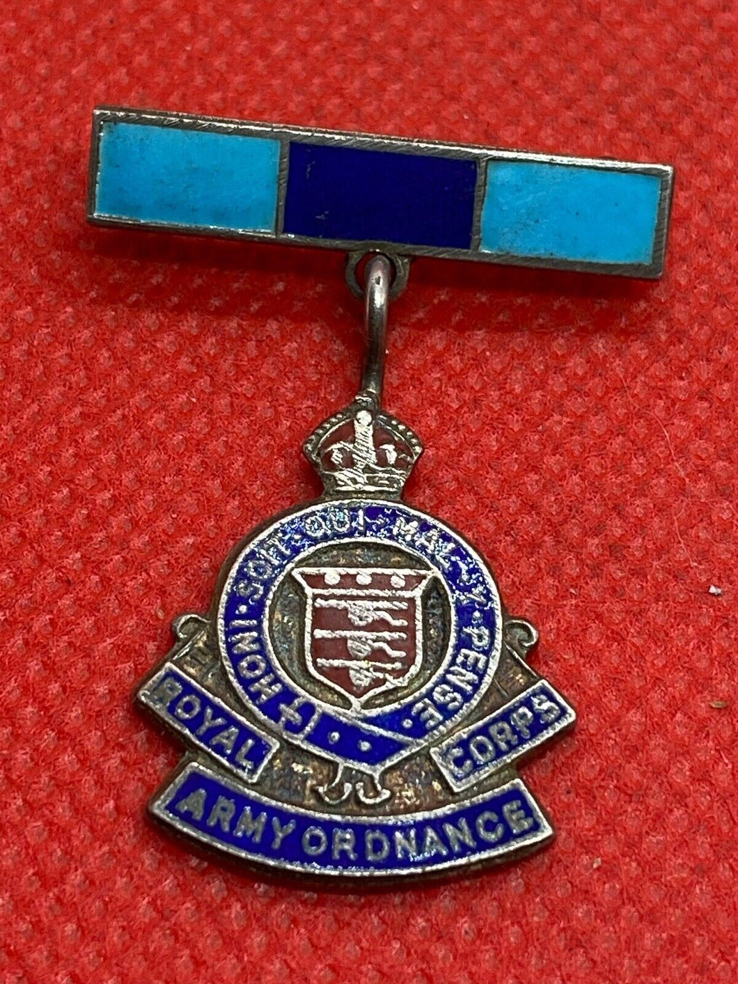 Original British Army, Royal Army Ordnance Corps Silver Marked Sweetheart Brooch
