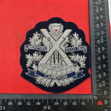 Load image into Gallery viewer, British Army Bullion Embroidered Blazer Badge - Liverpool Scottish Cameron Reg
