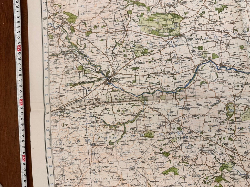 Original WW2 British Army GSGS OS Map of England - Darlington - The Militaria Shop