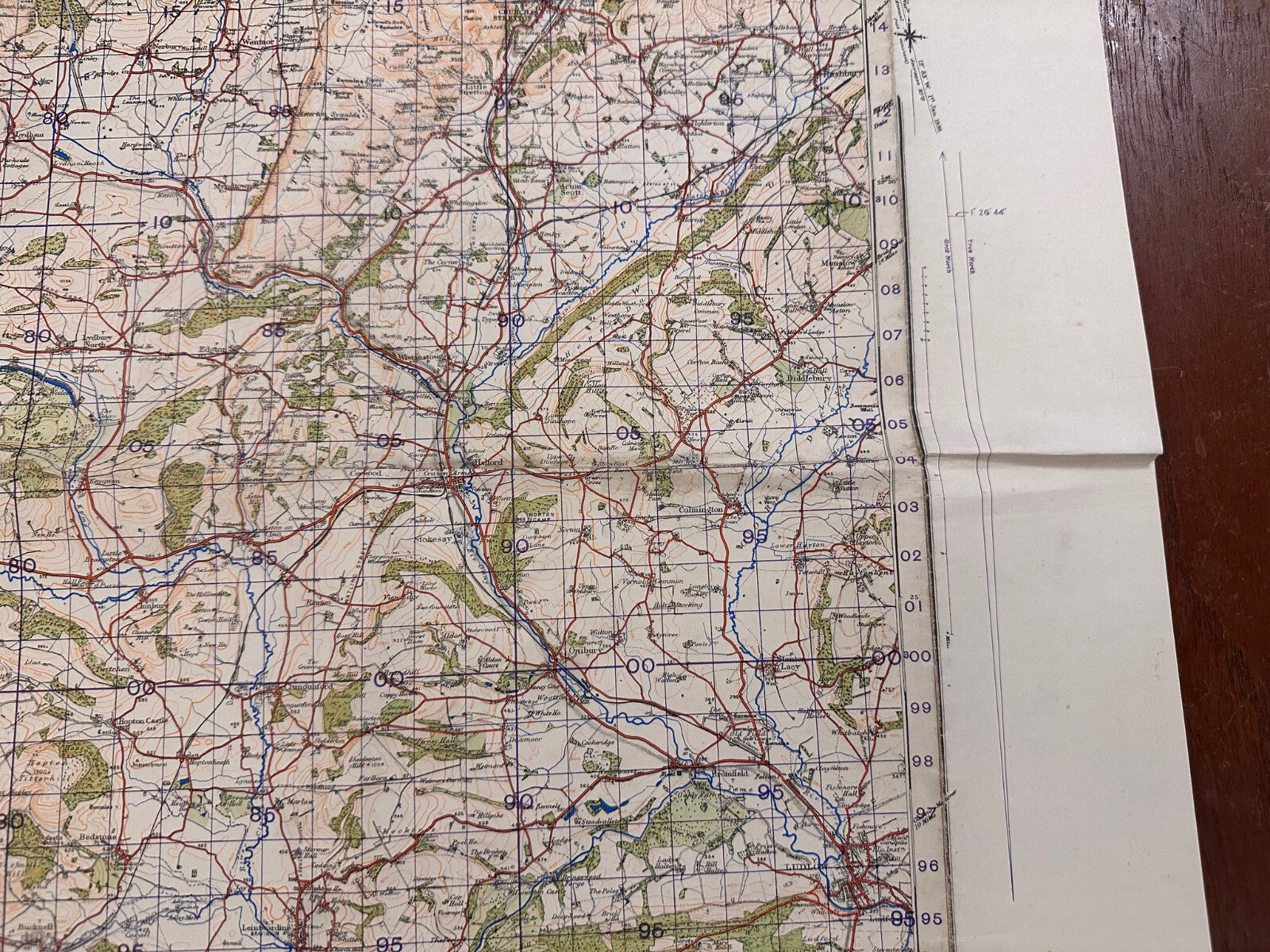 Original WW2 British Army GSGS OS Map of England - Bishop's Castle - The Militaria Shop