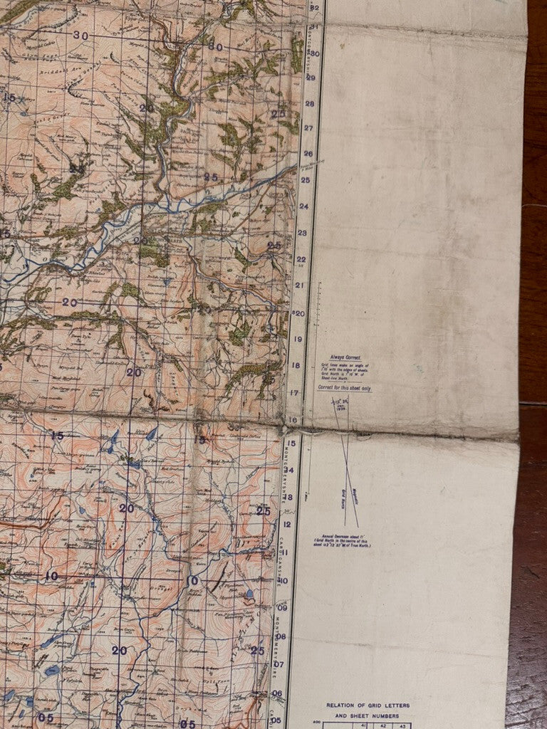 Original WW2 British Army GSGS OS Map of Wales - Barmouth & Aberystwyth - The Militaria Shop