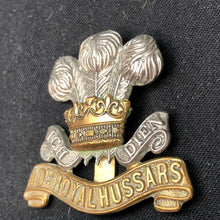 Load image into Gallery viewer, Original WW2 British Army Cap Badge - 10th Royal Hussars - The Militaria Shop
