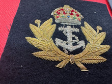 Load image into Gallery viewer, British Royal Navy Bullion Embroidered Blazer Badge -  Kings Crown
