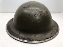 Load image into Gallery viewer, Original WW2 British Army Thick Green Painted Mk2 Brodie Helmet
