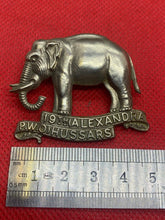 Load image into Gallery viewer, Original British Army 19th Alexandra Prince of Wales&#39;s Hussars Cap/Collar Badge
