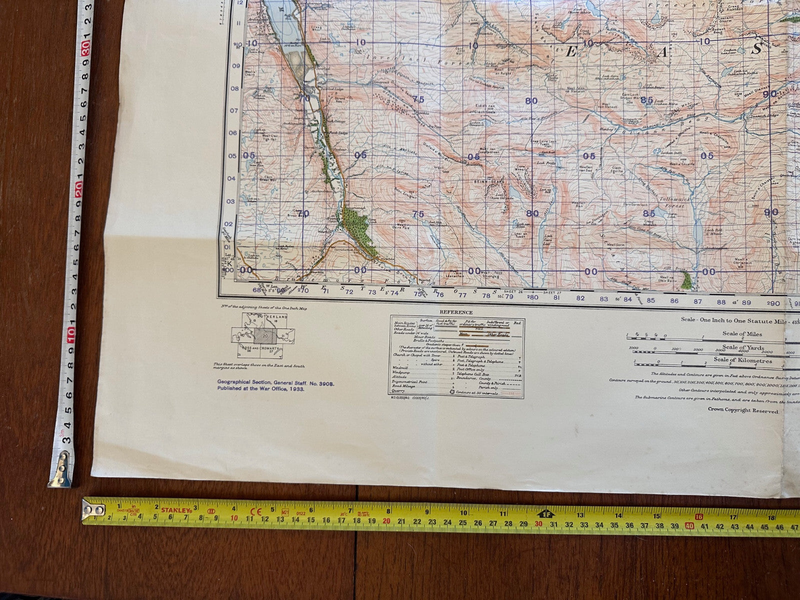 Original WW2 British Army GSGS Map of Scotland - Strath Oykell - The Militaria Shop