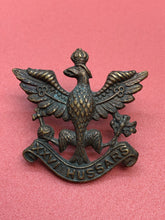 Load image into Gallery viewer, Original WW2 British Army 26th Hussars Cap Badge
