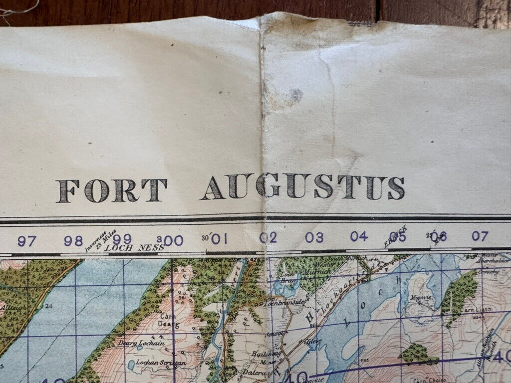 Original WW2 British Army GSGS Map of Scotland - Fort Augustus - The Militaria Shop