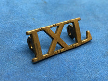 Load image into Gallery viewer, Original WW2 Brass British Army Shoulder Title - 9th Lancers
