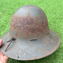 Load image into Gallery viewer, Original WW2 British Home Front Civillian Zuckerman Helmet &amp; Liner - 1941 Dated
