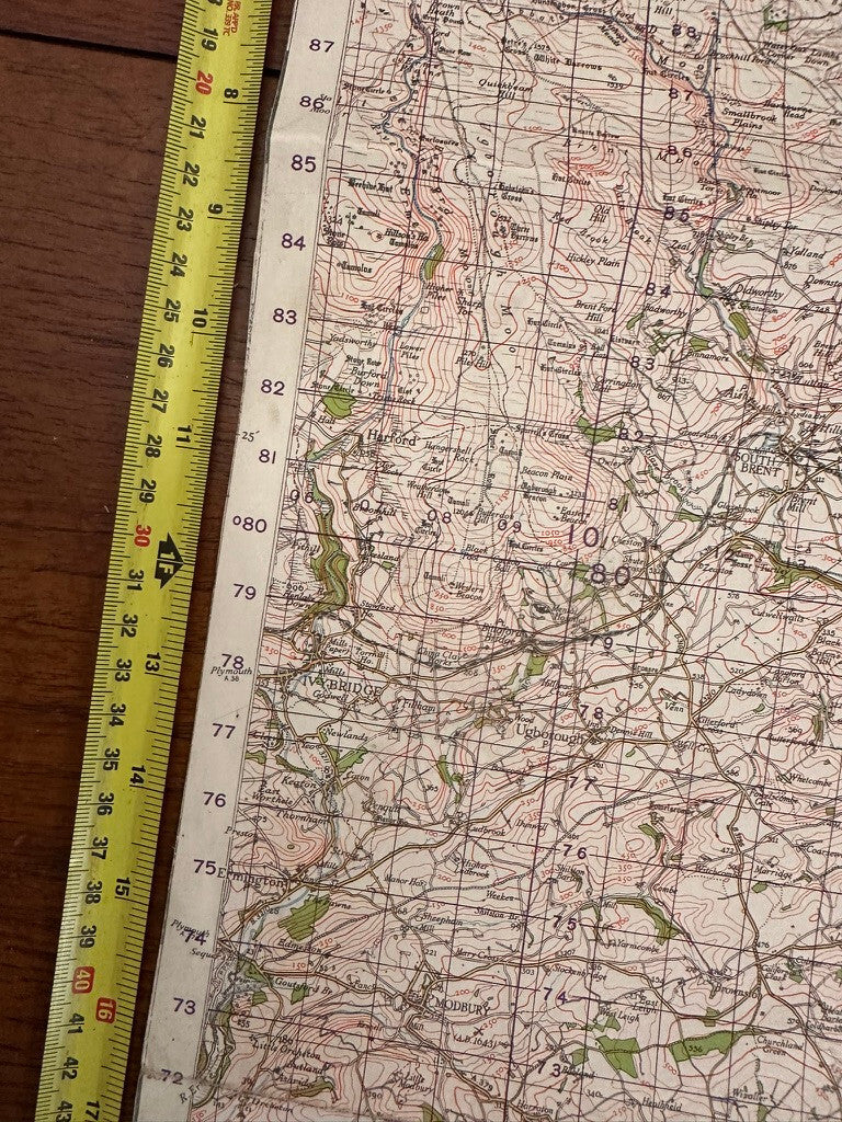 Original WW2 British Army GSGS OS Map of England - Torquay - The Militaria Shop