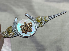 Charger l&#39;image dans la galerie, Original British Royal Air Force King&#39;s Crown RAF Sweetheart Brooch with Jewels
