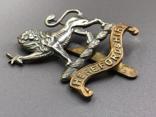 Load image into Gallery viewer, Original WW2 British Army Herefordshire Regiment Cap Badge
