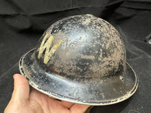 Load image into Gallery viewer, Original WW2 British Civil Defence Home Front Warden Helmet Complete
