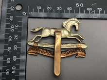 Load image into Gallery viewer, Original WW2 British Army 3rd Kings Own Hussars Regiment Cap Badge
