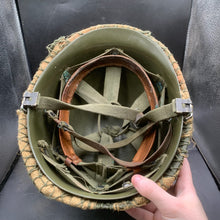 Charger l&#39;image dans la galerie, Genuine Dutch Army M53 Euroclone of US M1 Camouflaged Helmet &amp; Liner Set - The Militaria Shop
