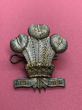 Load image into Gallery viewer, Original WW2 British Army Royal Regiment of Wales Cap Badge
