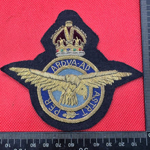 Load image into Gallery viewer, British RAF Royal Air Force Bullion Embroidered Blazer Badge - Kings Crown
