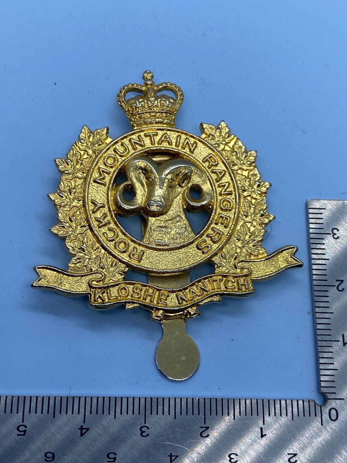 Original Canadian Army The Rocky Mountain Rangers Regiment Cap Badge - The Militaria Shop