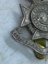 Load image into Gallery viewer, Original British Army WW1 1st Surrey Rifles / 21st County of London Cap Badge
