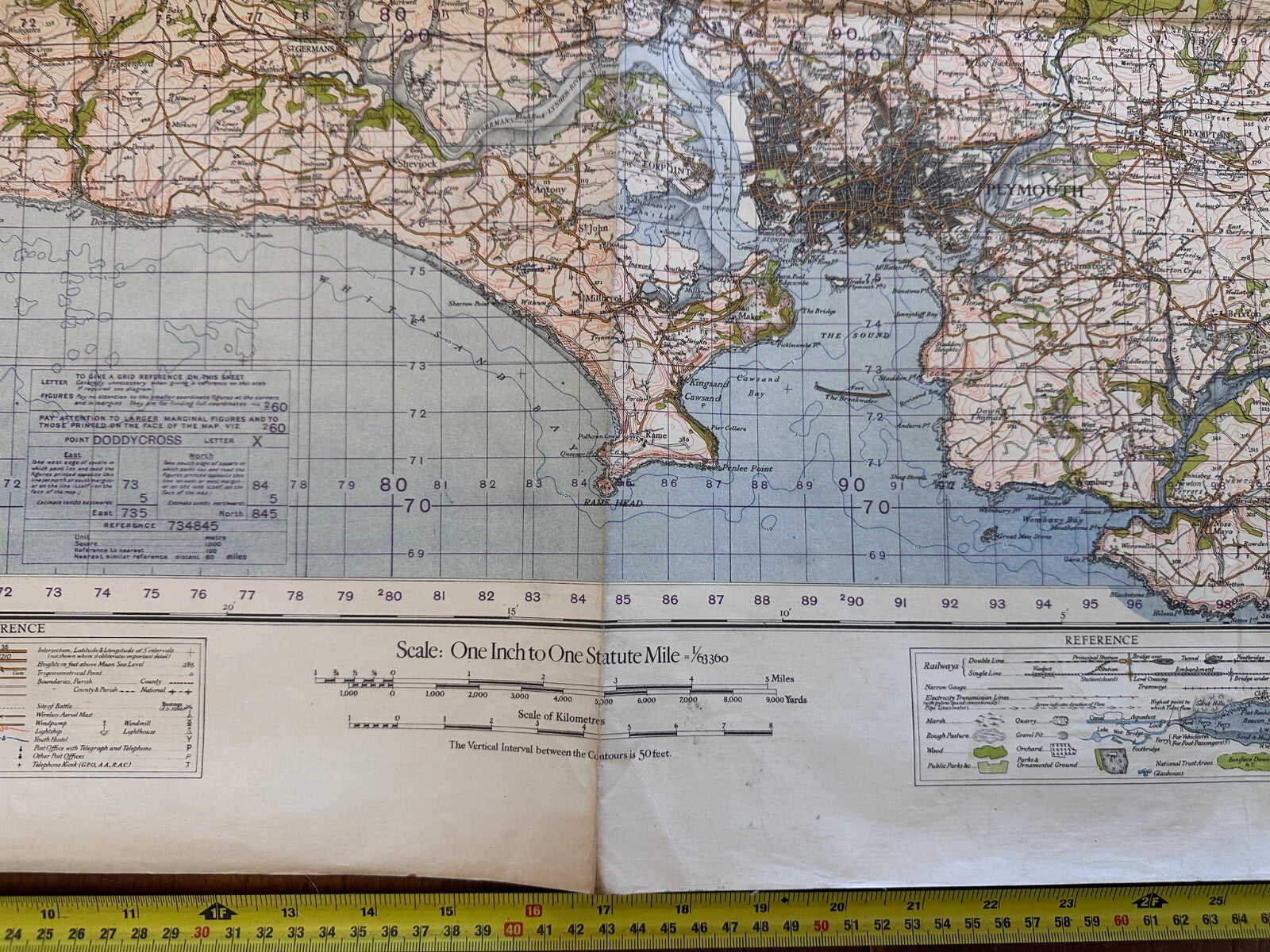 Original WW2 British Army GSGS OS Map England - Plymouth - The Militaria Shop