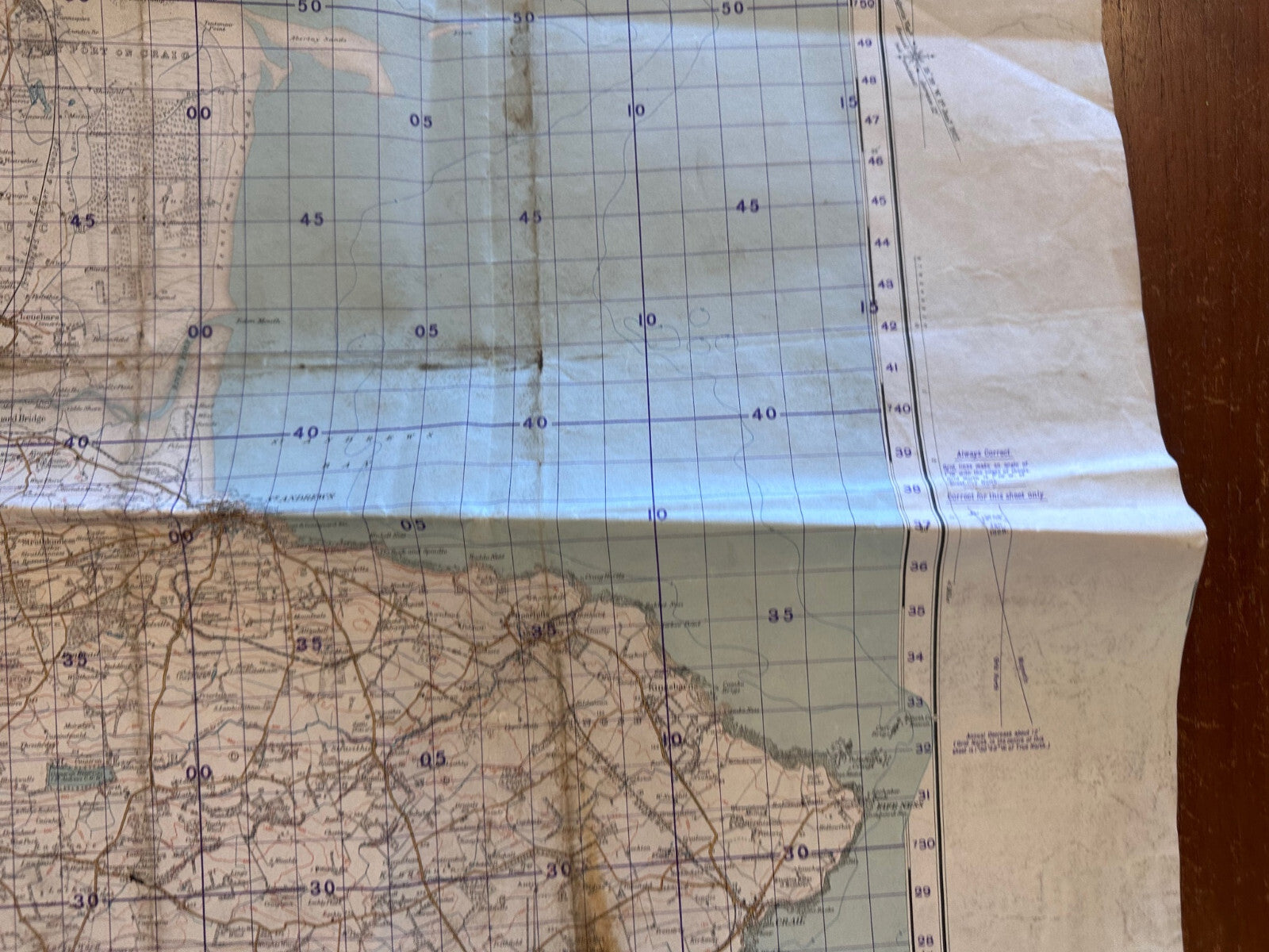 Original WW2 British Army GSGS Map of Scotland - Dundee & St Andrews - The Militaria Shop