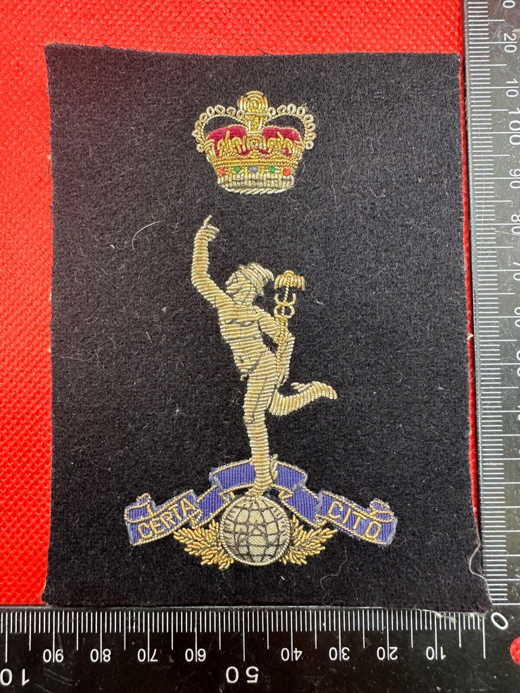 British Army Bullion Embroidered Blazer Badge - Royal Signals - Queen's Crown