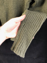 Load image into Gallery viewer, British Army Olive Jersey Utility Jumper Elbow Patches Wool Pullover - Size 1
