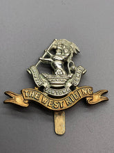 Load image into Gallery viewer, Original WW1 British Army Cap Badge - Duke of Wellington&#39;s The West Riding Regim
