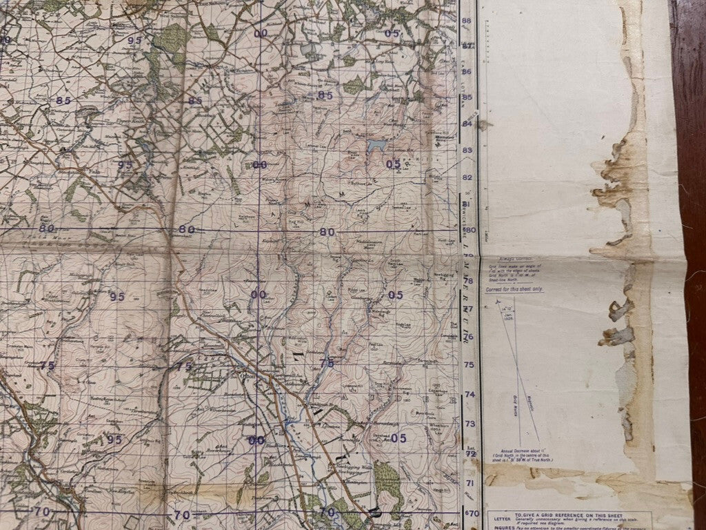 Original WW2 British Army GSGS Map of Scotland - Edinburgh - The Militaria Shop