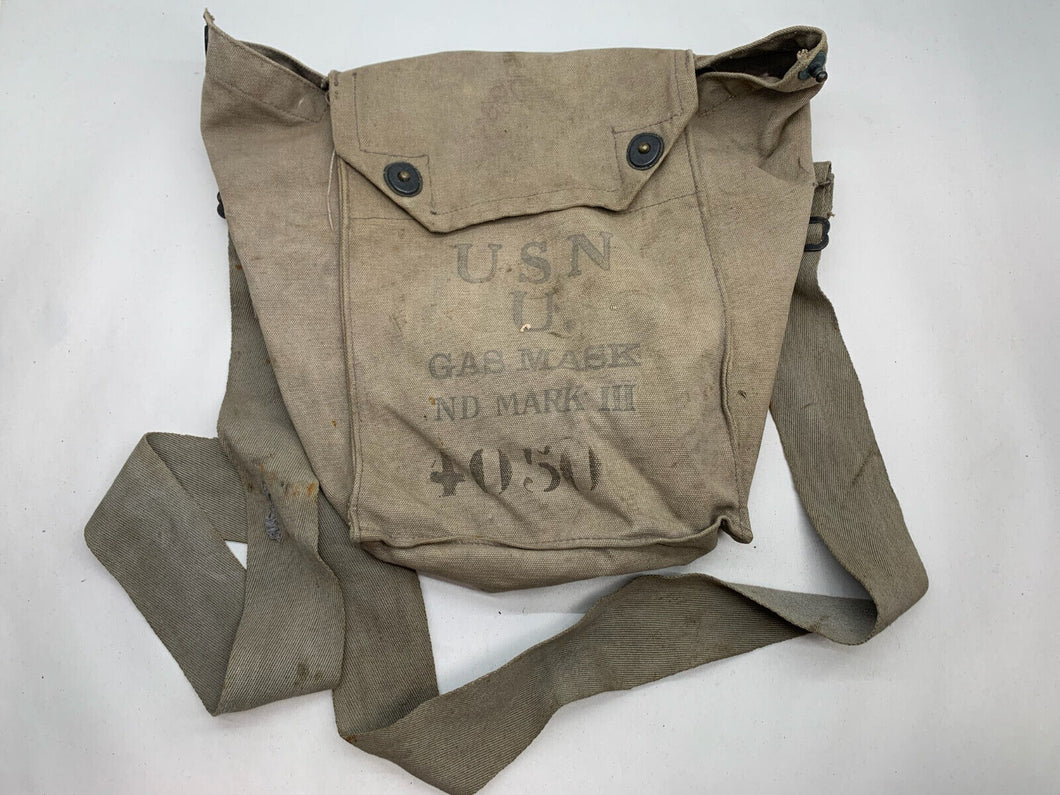 Original WW2 USN United States Navy Gas Mask Bag Mk3 MkIII Bag