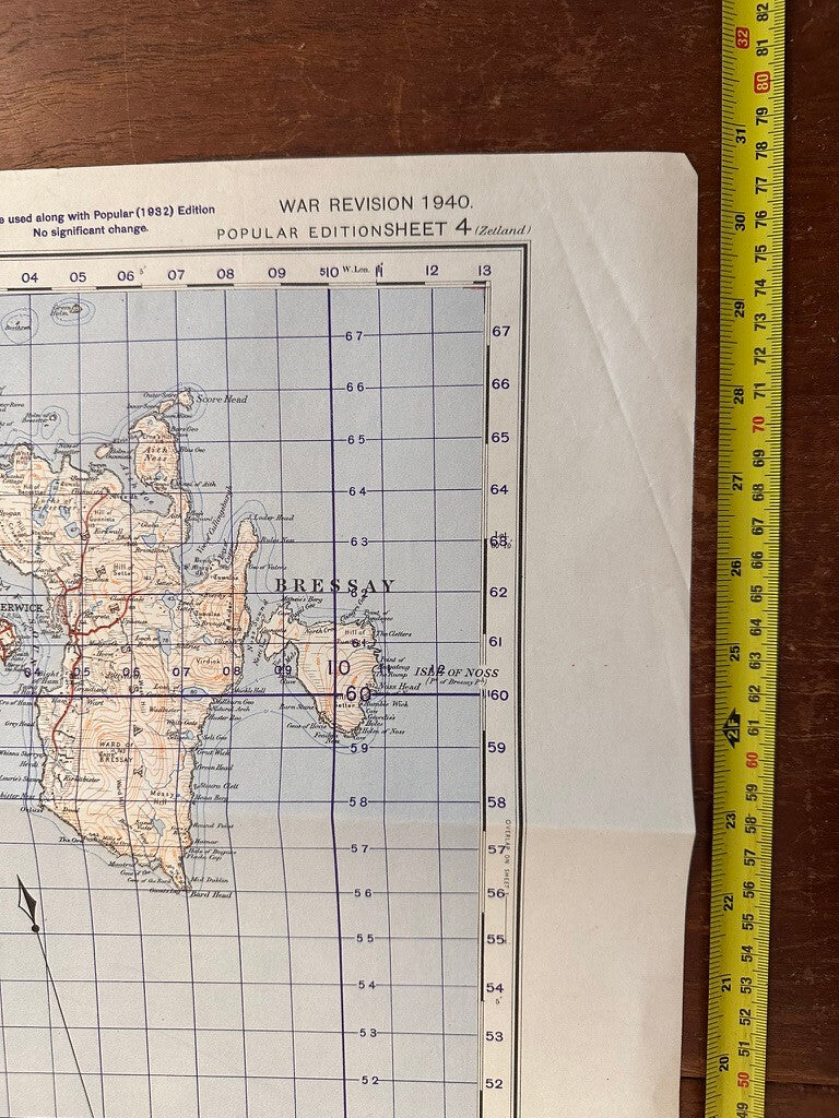 Original WW2 British Army GSGS Map of Scotland - South Mainland Shetland Islands - The Militaria Shop