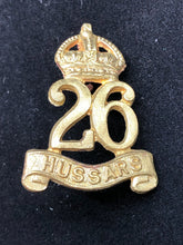 Load image into Gallery viewer, WW2 British Army 26th Hussars Cap Badge
