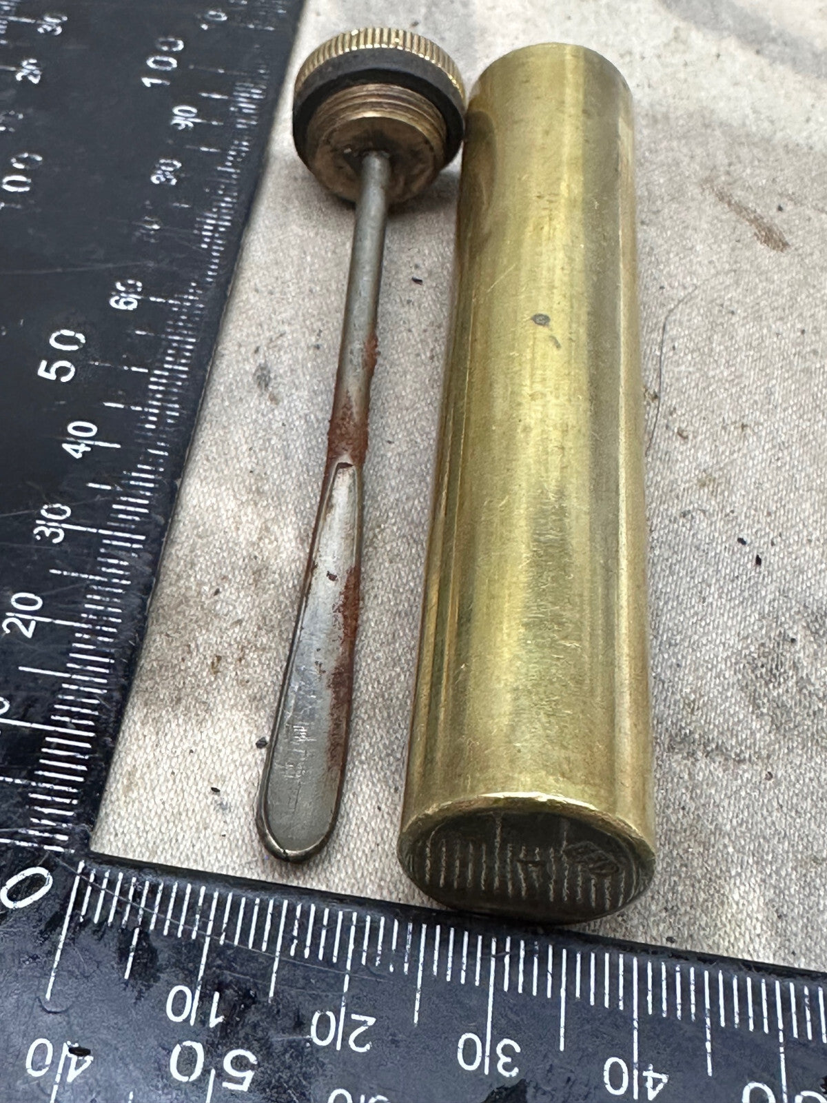 Original WW1 British Army SMLE Enfield Brass Oil Bottle - EFD - The Militaria Shop