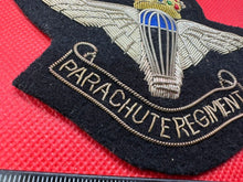 Load image into Gallery viewer, British Army Bullion Embroidered Blazer Badge - Parachute Regiment - Kings Crown
