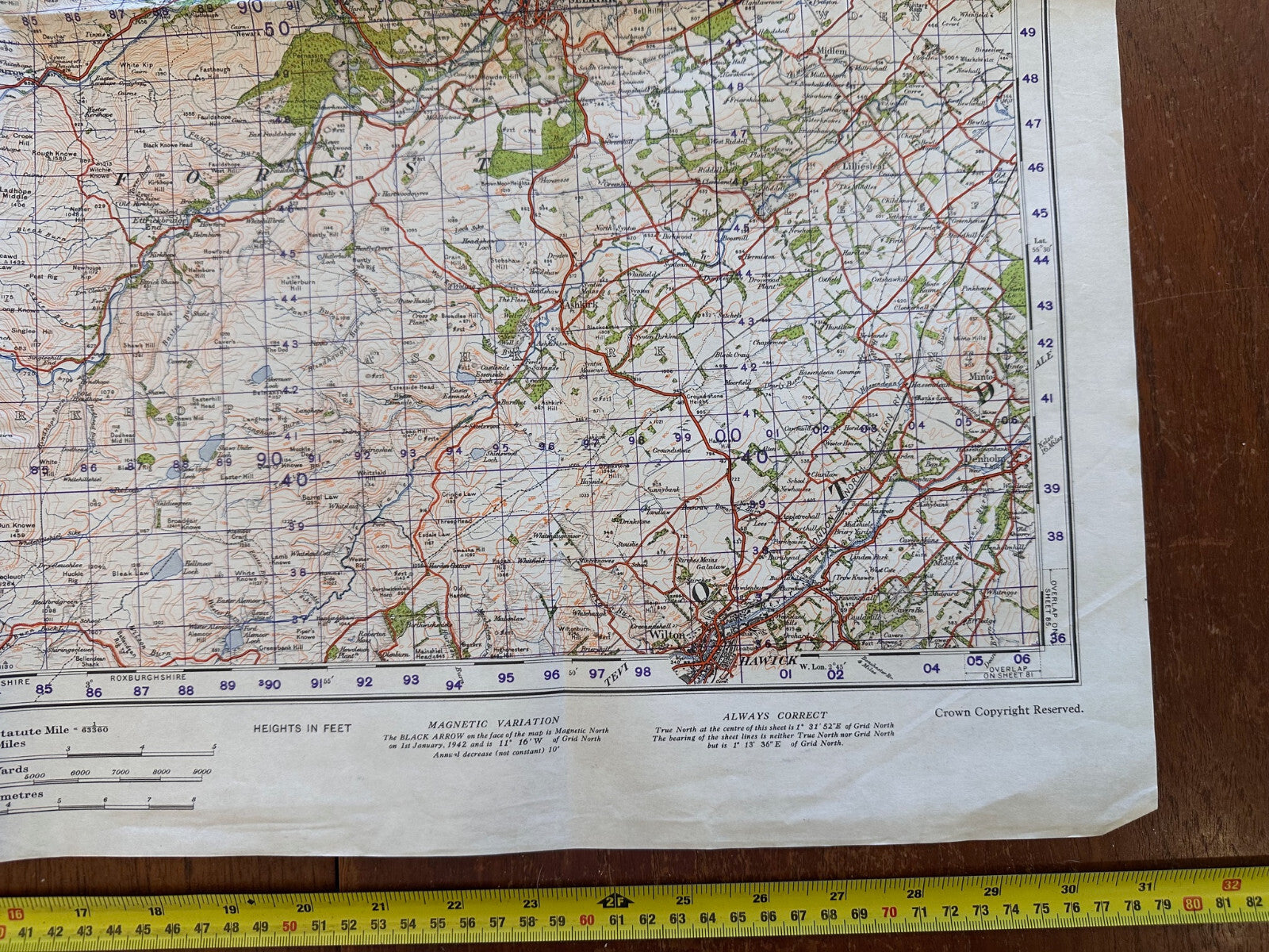 Original WW2 British Army GSGS Map of Scotland - Peebles & Galashiels - The Militaria Shop