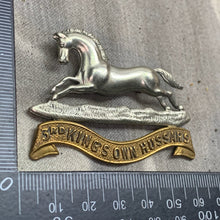 Load image into Gallery viewer, Original WW2 British Army Cap Badge - 3rd The King&#39;s Own Hussars
