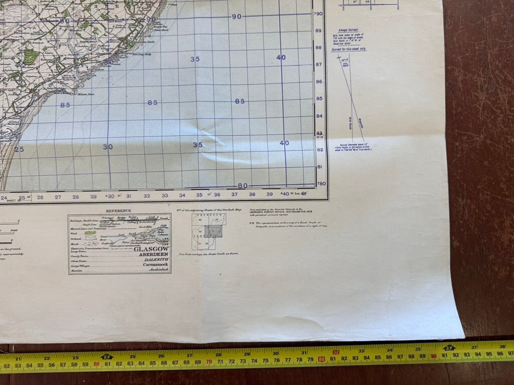Original WW2 British Army GSGS Map of Scotland - Stonehaven & Brechin - The Militaria Shop