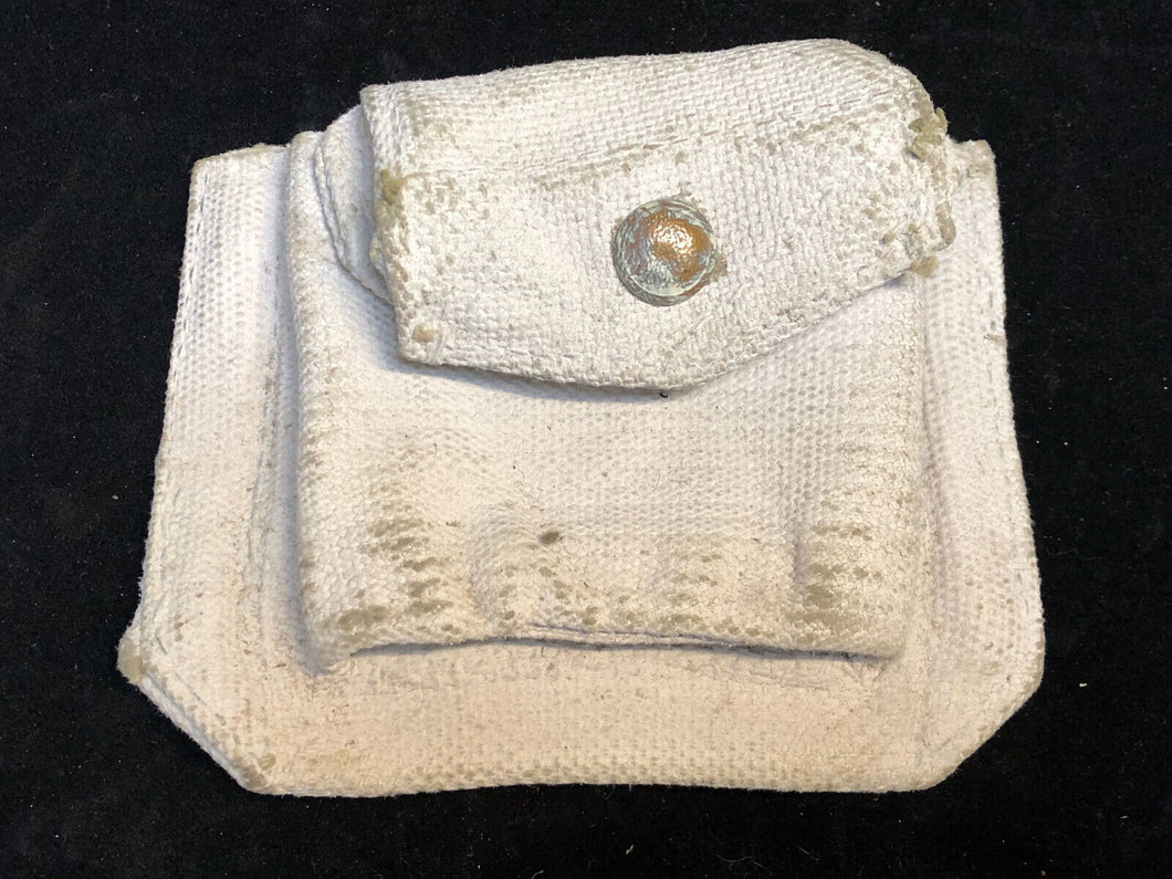 Original WW2 British Army 37 Pattern Pistol Ammo Pouch - Winter White Camo