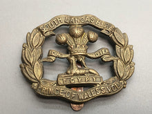 Load image into Gallery viewer, Original British Army WW1 South Lancashire Prince of Wales&#39;s Volunteer Cap Badge
