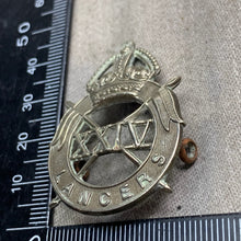 Load image into Gallery viewer, Original WW2 British Army 24th Lancers Cap Badge
