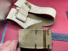 Load image into Gallery viewer, Original WW1 British Army 1908 Pattern Waist Belt - Whitewashed for Police - 42&quot;
