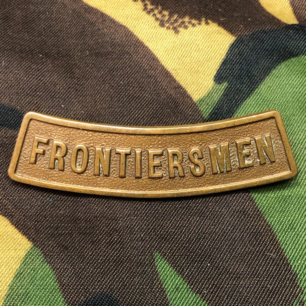 Genuine British Army WW1 Brass Shoulder Title - The Legion of Frontiersmen - The Militaria Shop