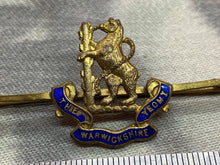 Load image into Gallery viewer, Original British Army The Warwickshire Yeomanry Gilt &amp; Enamel Sweetheart Brooch
