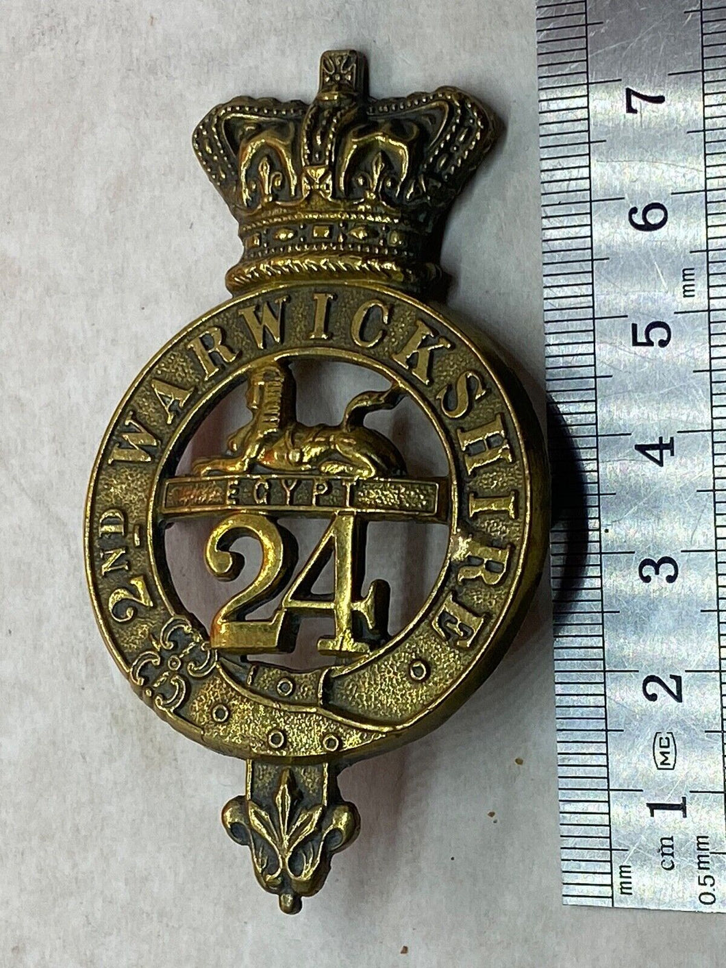 British Army Victorian Era 24th / 2nd Warwickshire Regiment Glengarry Badge