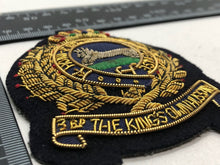 Load image into Gallery viewer, British Army Bullion Embroidered Blazer Badge - 3rd King&#39;s Own Hussars Regiment
